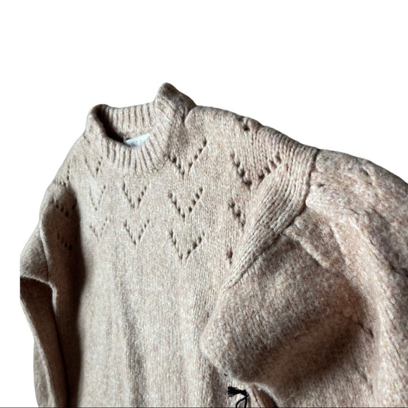 ASTR Pointelle Puff-Sleeve Sweater - Picture 10 of 11